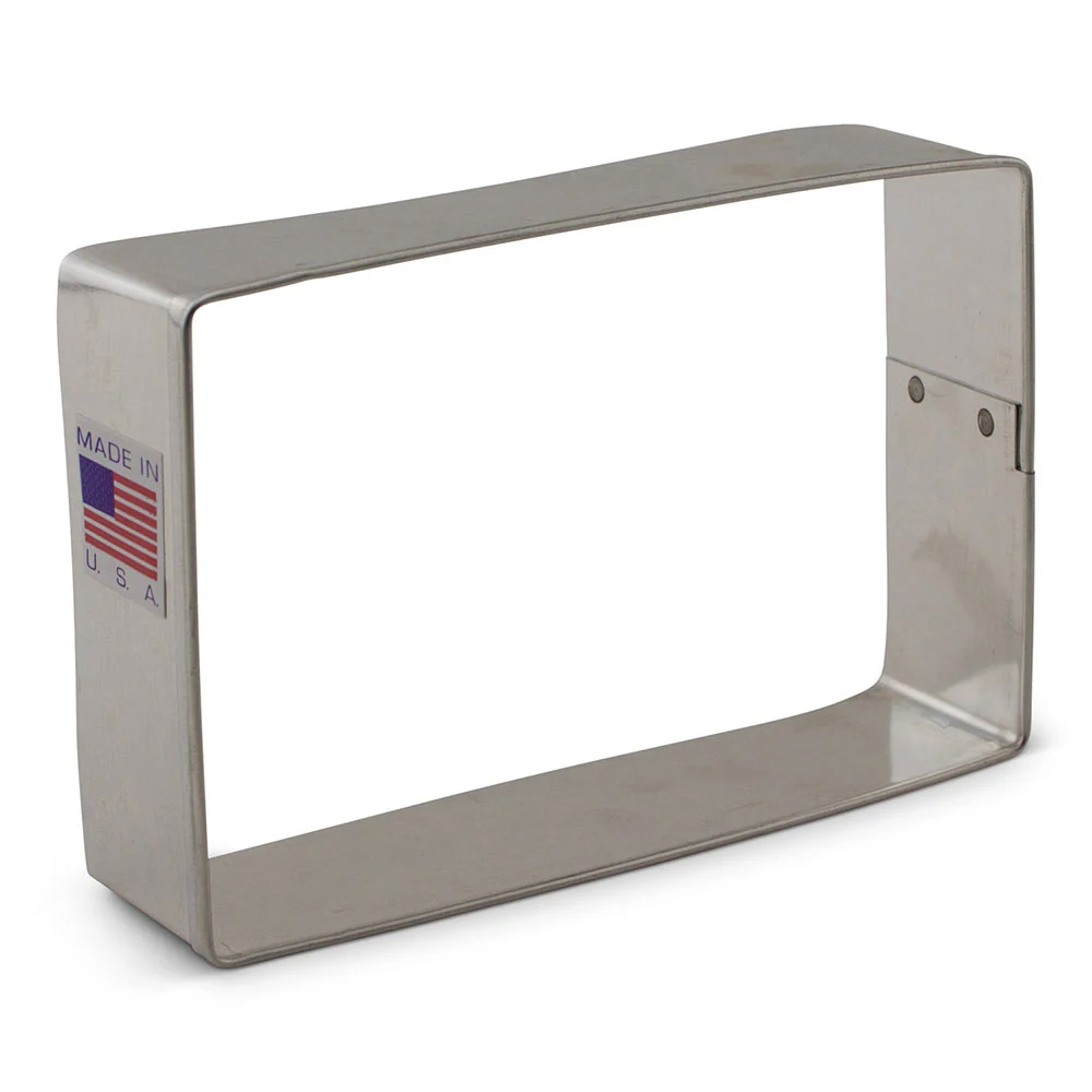 Ann Clark Rectangle Tinplated Cookie Cutter, 3-7/8" x 2-5/8"