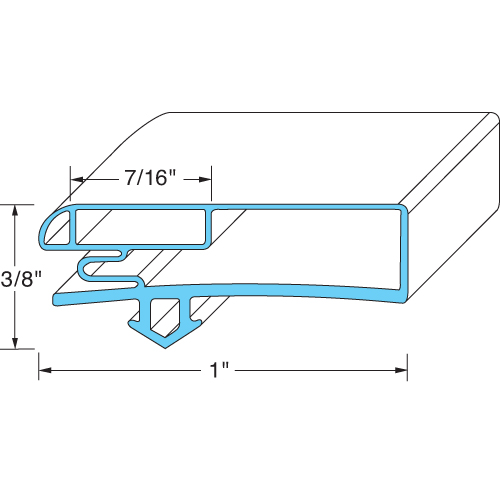 Anthony OEM # 02-14160-2001, Magnetic Door Gasket - 21 9/16" x 59"