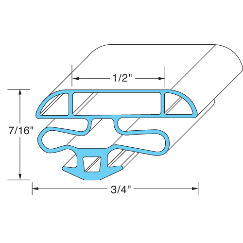 Anthony OEM # 02-14802-0005, Magnetic Door Gasket - 26 1/8" x 44 3/8"