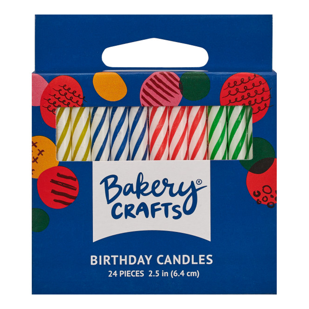 Assorted Spiral Birthday Candles, Pack of 24