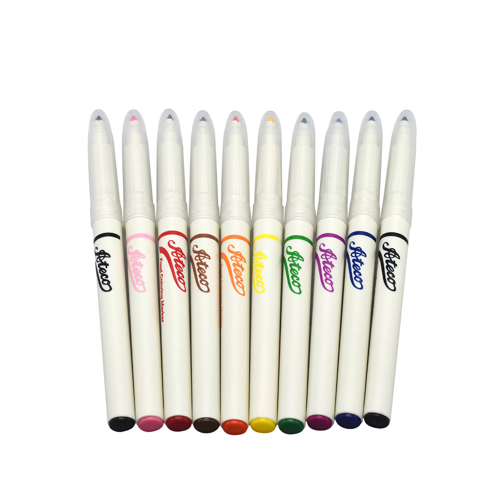 Ateco Fine Writing Tip Food Color Markers 10 Piece Set Food Color