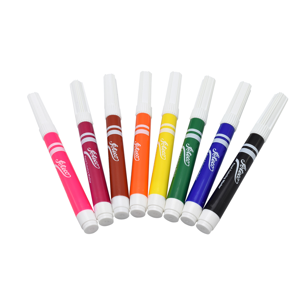 Ateco Medium/Bold Writing Tip Food Color Markers, 8-Piece Set