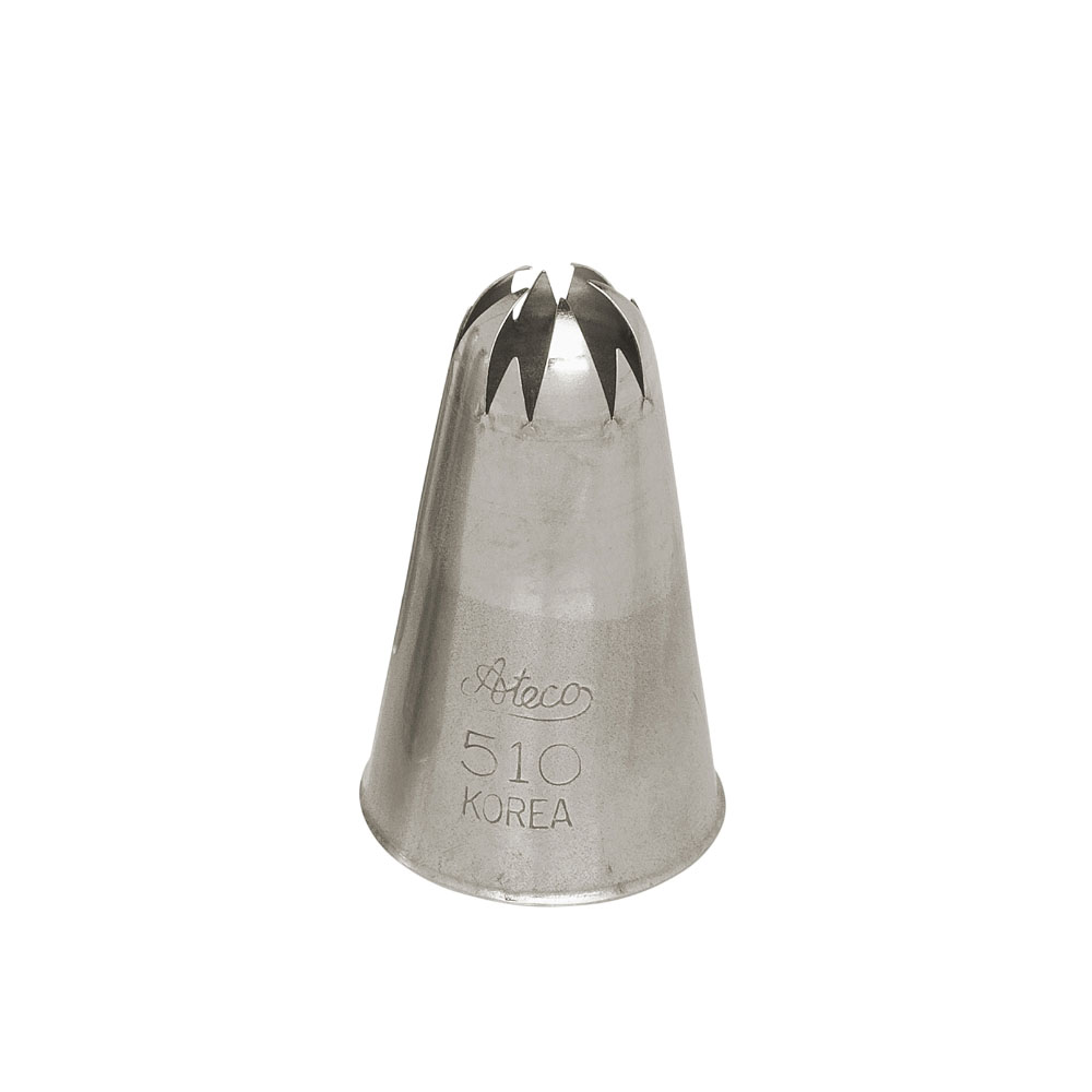 Ateco Pastry Tip, Stainless Steel Seamless Design, Deep Cut Star