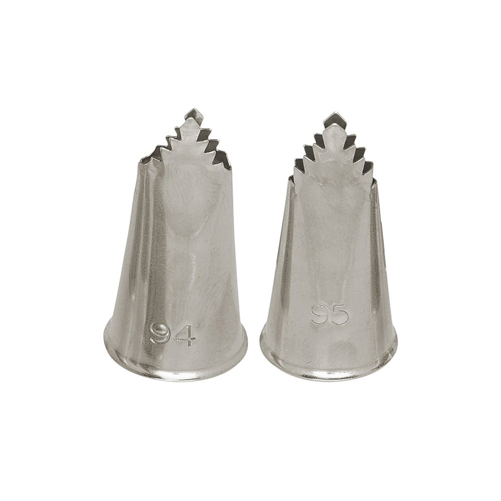 Ateco Pastry Tube, S/S Seamless Design Fluted Ruffle / Jagged Leaf Opening - # 95