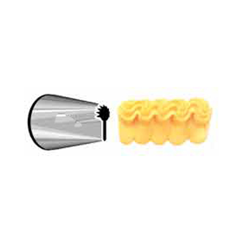 Ateco Pastry Tube, S/S Seamless Design, Star-Ended Ruffle - # 87
