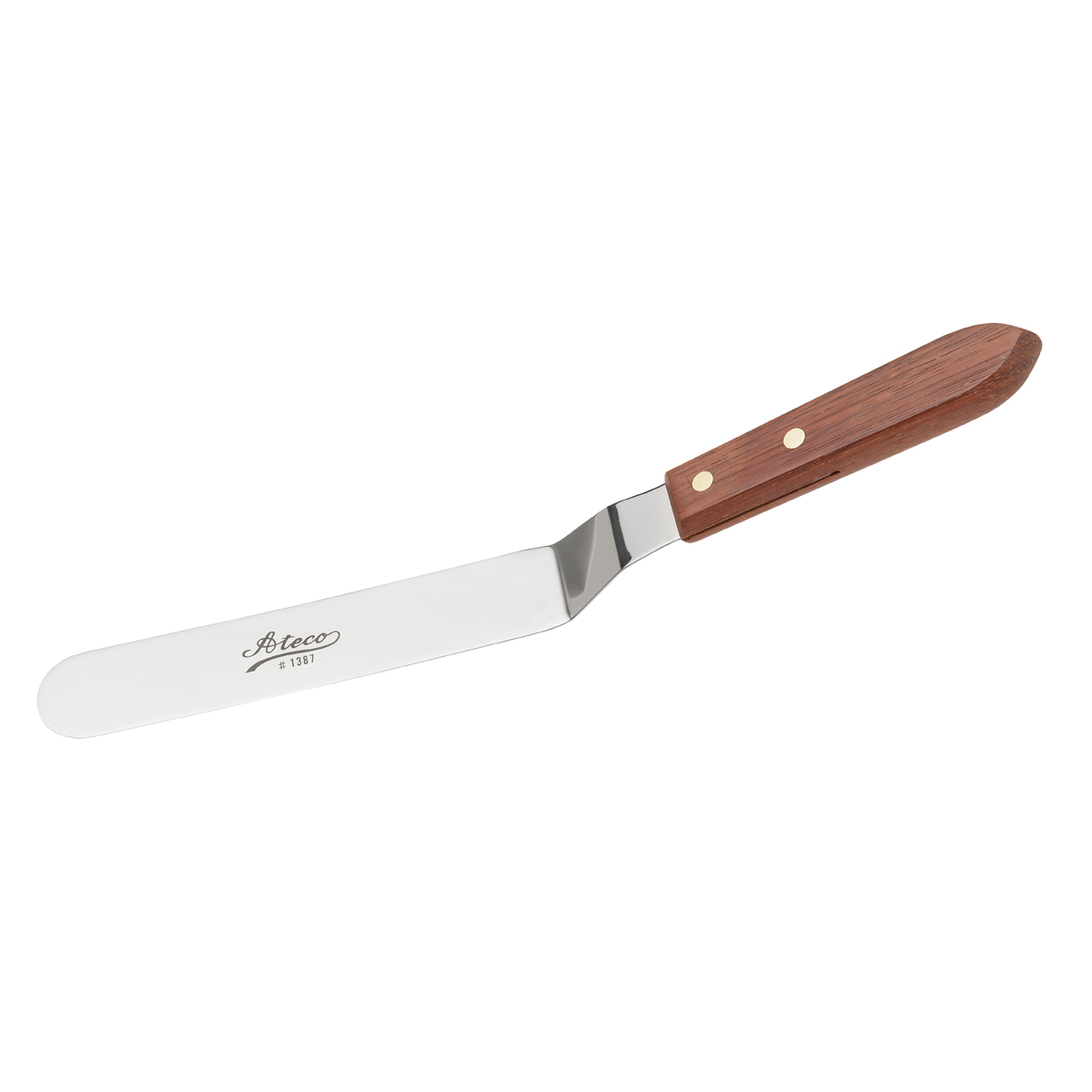 Ateco Spatula Wooden Handle Offset Blade - Size: Blade size 3/4" x 4-1/2"