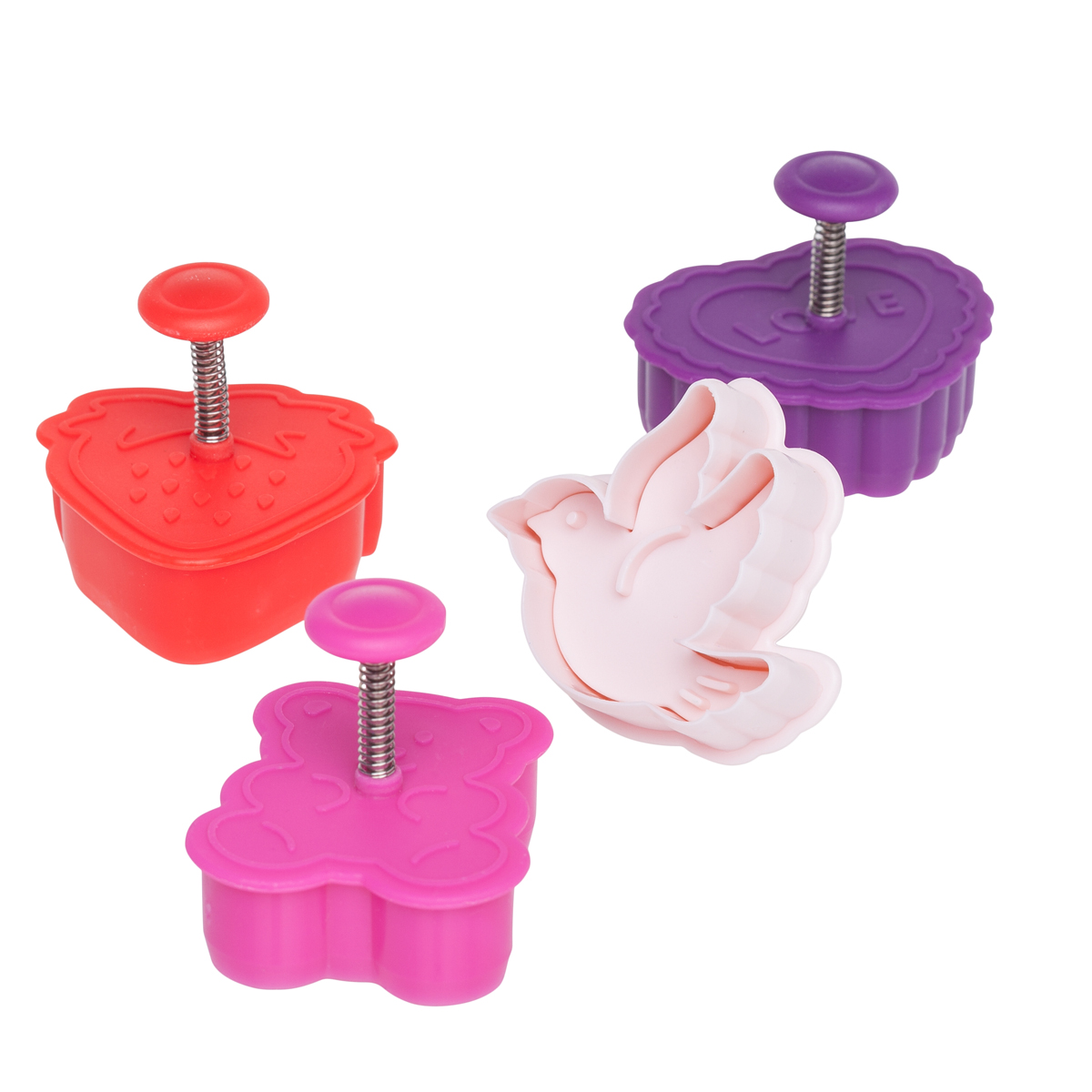 Ateco Valentine Plunger Cutters,Set of 4 Cutters- 1990