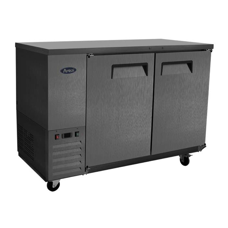 Atosa Back Bar Cooler SBB48GRAUS2, Two Section, 48"W, 11.5 cu. ft., Black Finish
