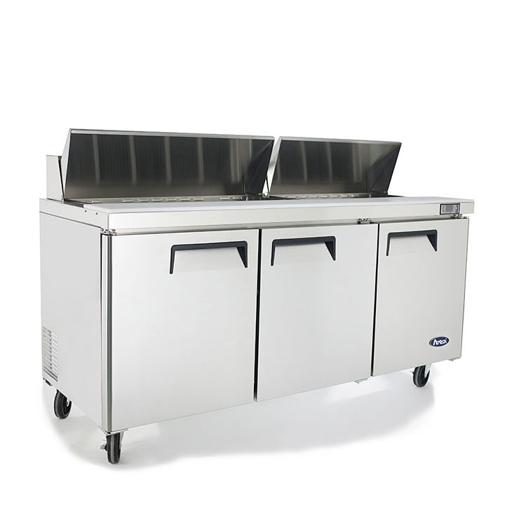 Atosa MSF8304GR Three Door Sandwich Prep Table 72-11/16"W, 21.13 Cu. Ft.