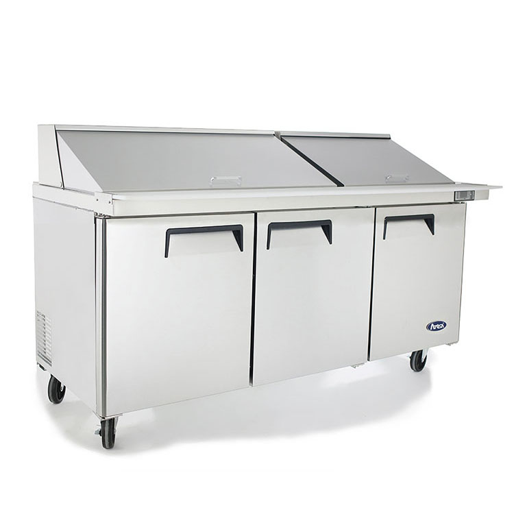 Atosa MSF8308GR Mega-Top Three Door Sandwich Prep Table 72-11/16"W, 21.13 Cu. Ft.