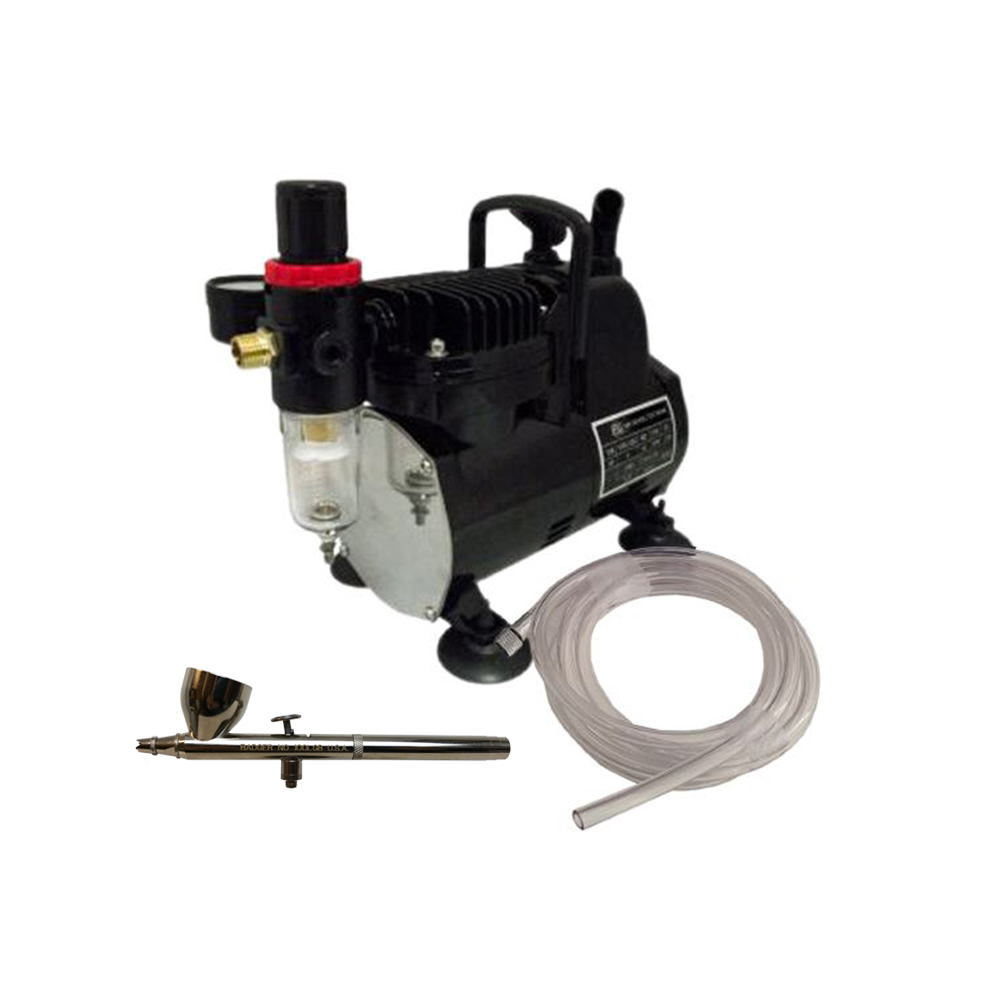 Badger Air-Brush Co. Bake Air TC908P Compressor, 100LGB Airbrush and 6-Ft. Clear Hose