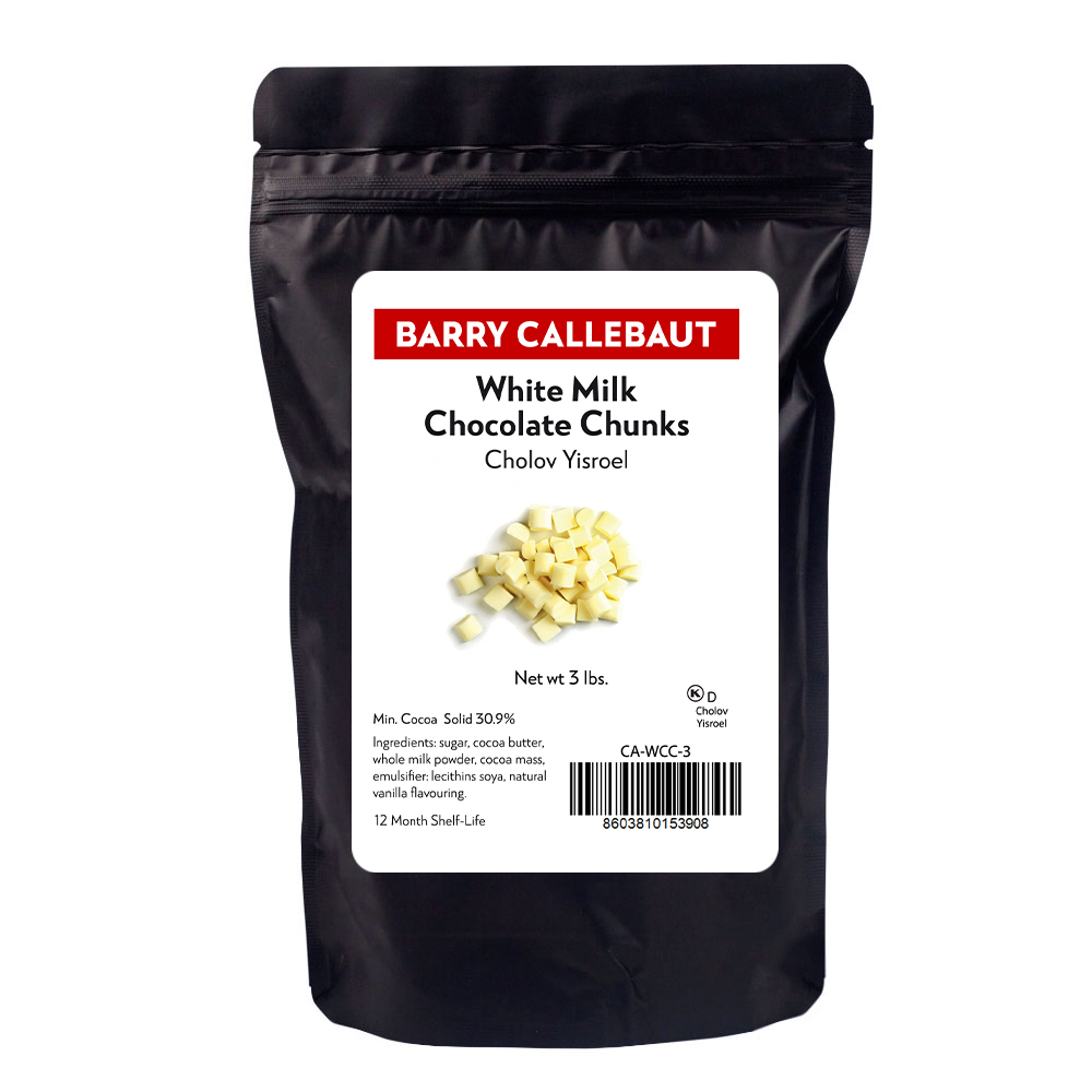 Barry Callebaut White Chocolate Chunks, 3 lbs. Cholov Yisroel