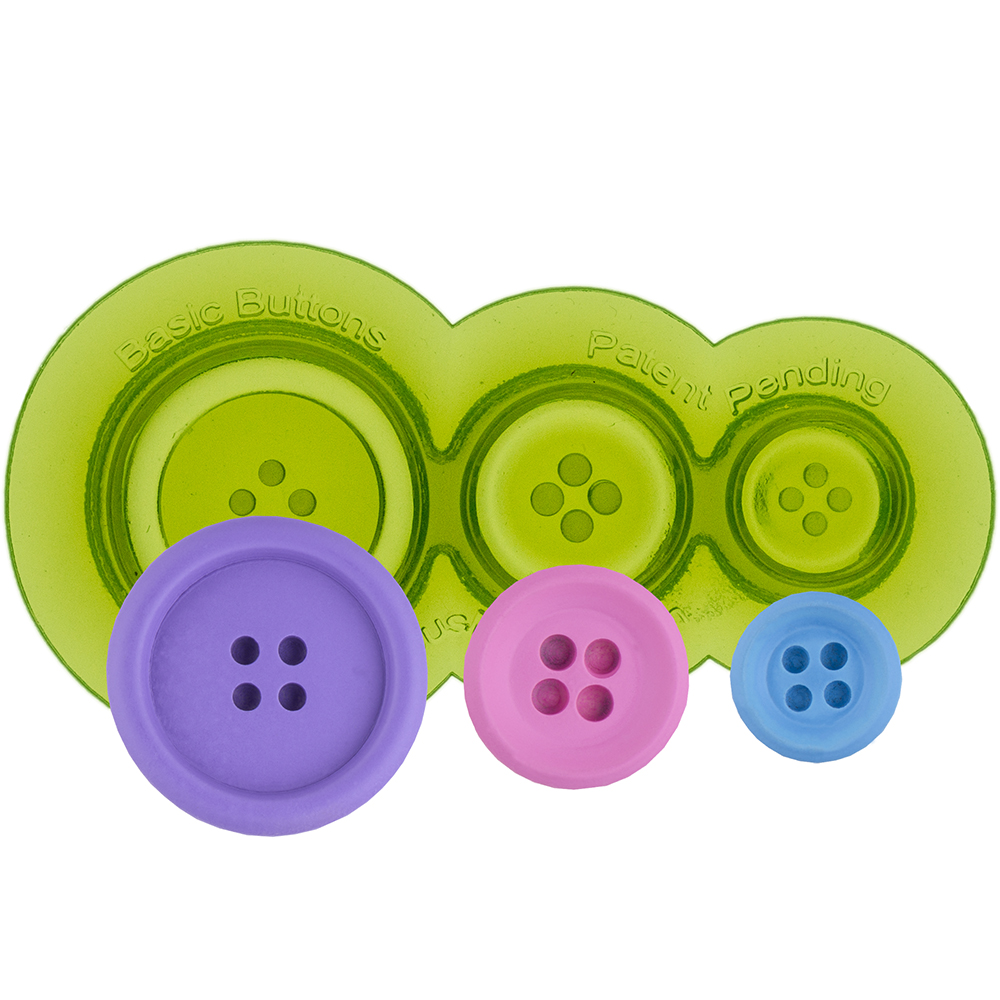 Basic Buttons Silicone Fondant Mold by Marvelous Molds