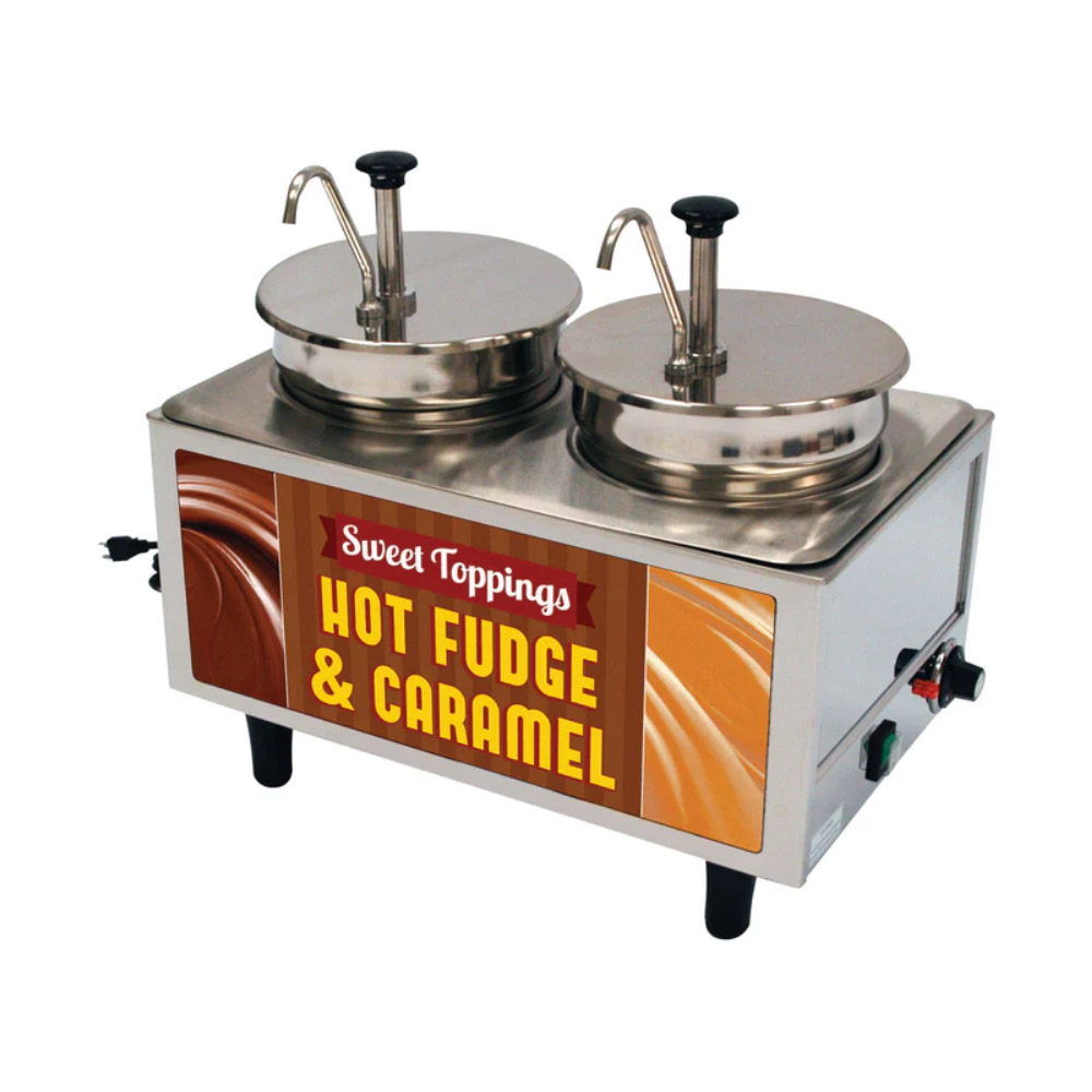 Benchmark USA Hot Fudge & Caramel Warmer with 2 Pump Lids