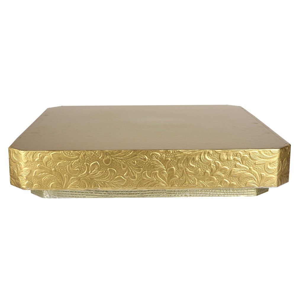 Bez Innovations Gold Floral Leaf Square Styrofoam Cake Stand