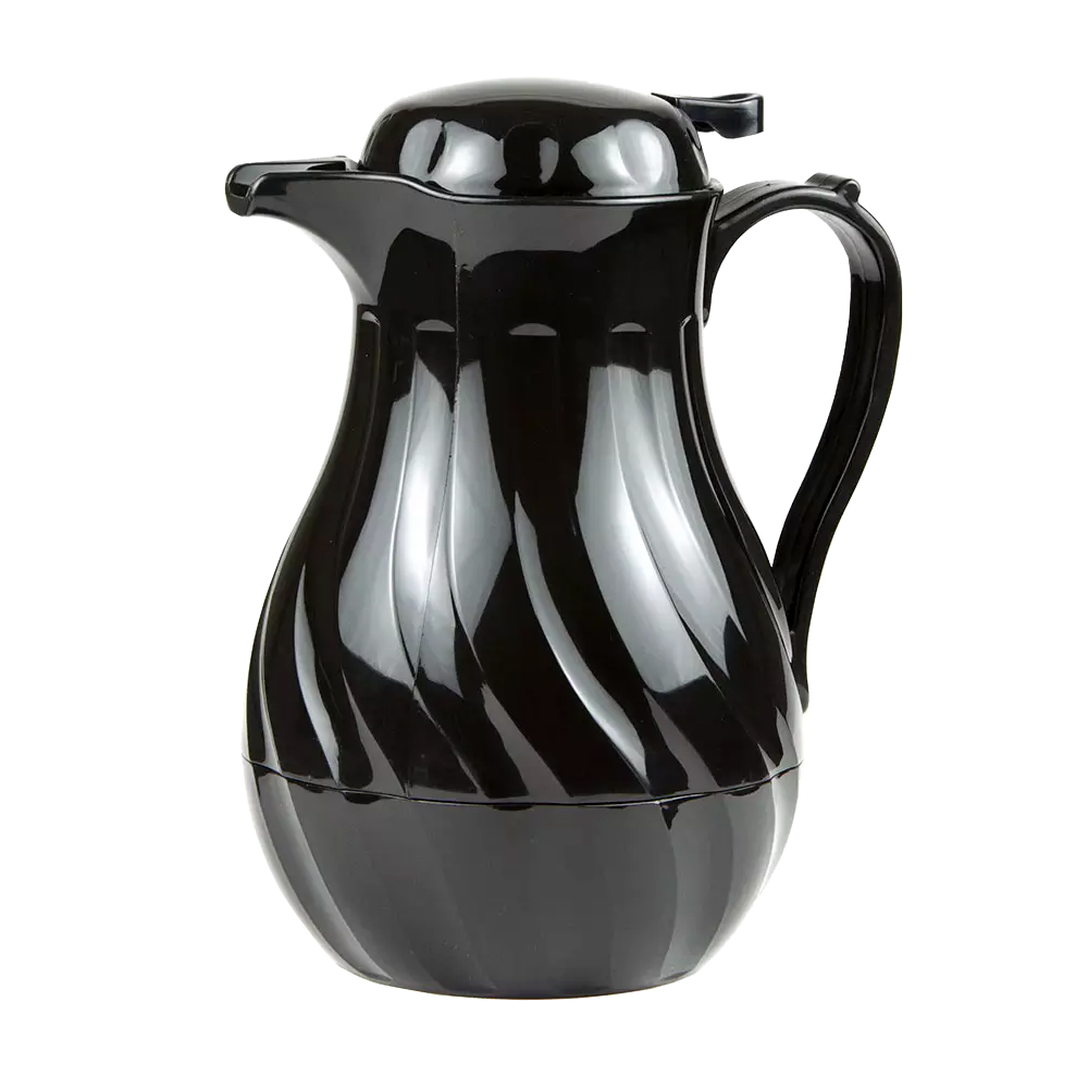 Update International Black Insulated Swirl Carafe, 64 oz.