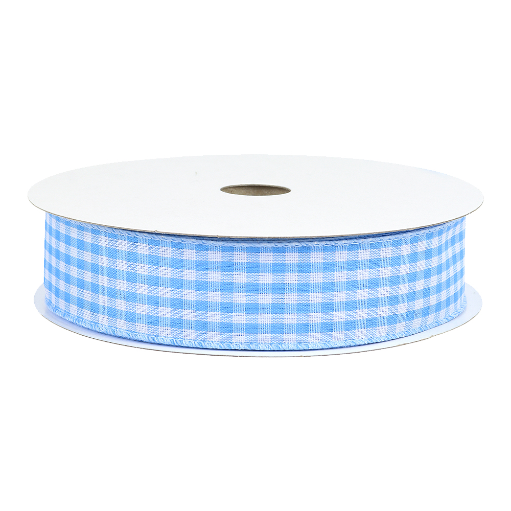 Blue & White Gingham Ribbon, 1-1/2" Wide, 50 Yards