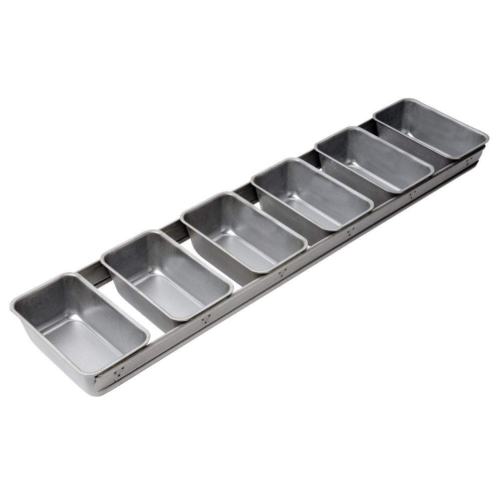 Bread Pan 6 Strap, Each Pan 5-5/8" x 3-1/8" x 2-1/4" Deep