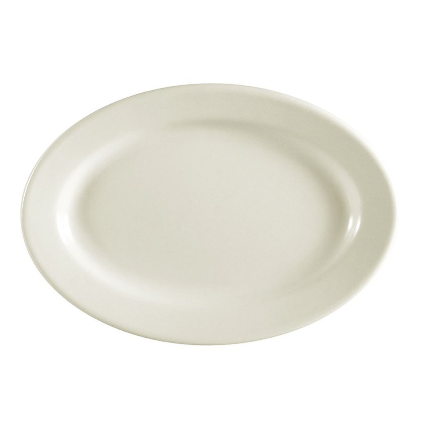 CAC China Ceramic Oval Platter - 10 3/8" x 7 1/8" - Case Of 24