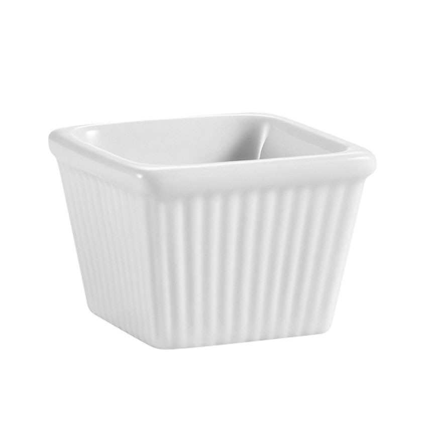 CAC China Fluted Square Ramekin - 3 Oz. - Case Of 48