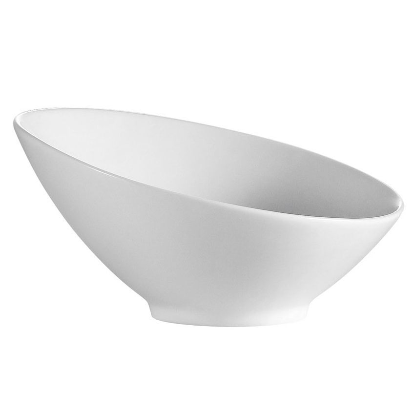 CAC China SHER-B9 White 26 Oz Porcelain Sheer Salad Bowl 9" Diameter x 3-3/4" High - Case of 12