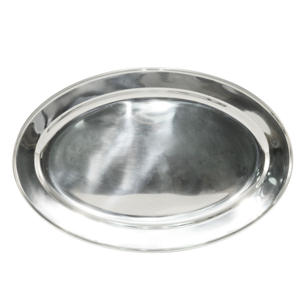 CAC China Stainless Steel Oval Platter, 22"