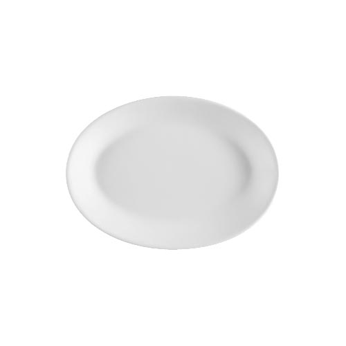 CAC FR-14 European White Rolled Edge Platter - Franklin, Oval, 1 Dozen