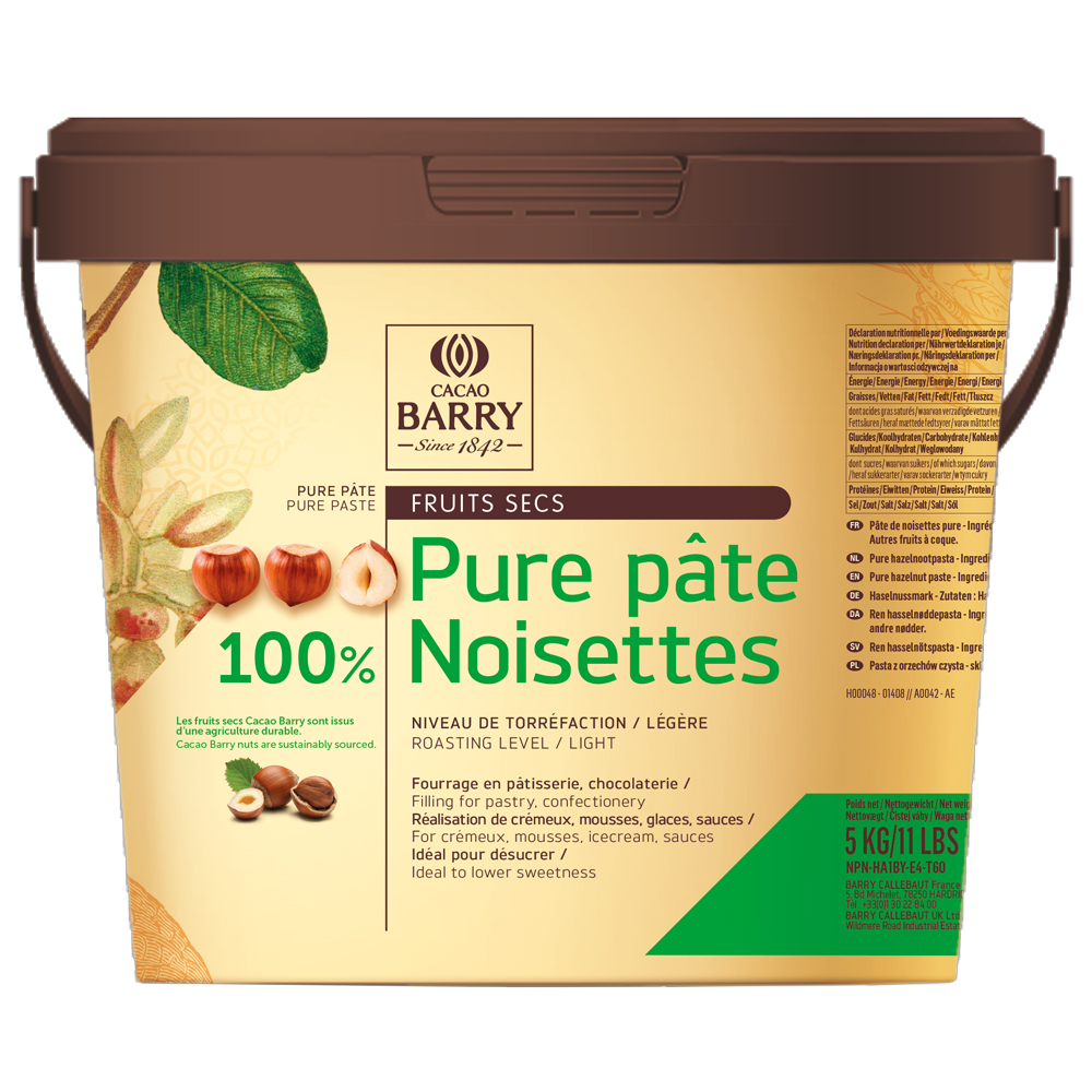 Cacao Barry 100% Roasted Hazelnut Paste, 11 lbs