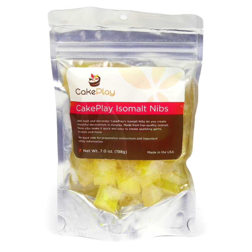 CakePlay Yellow Isomalt Nibs, 7 Oz