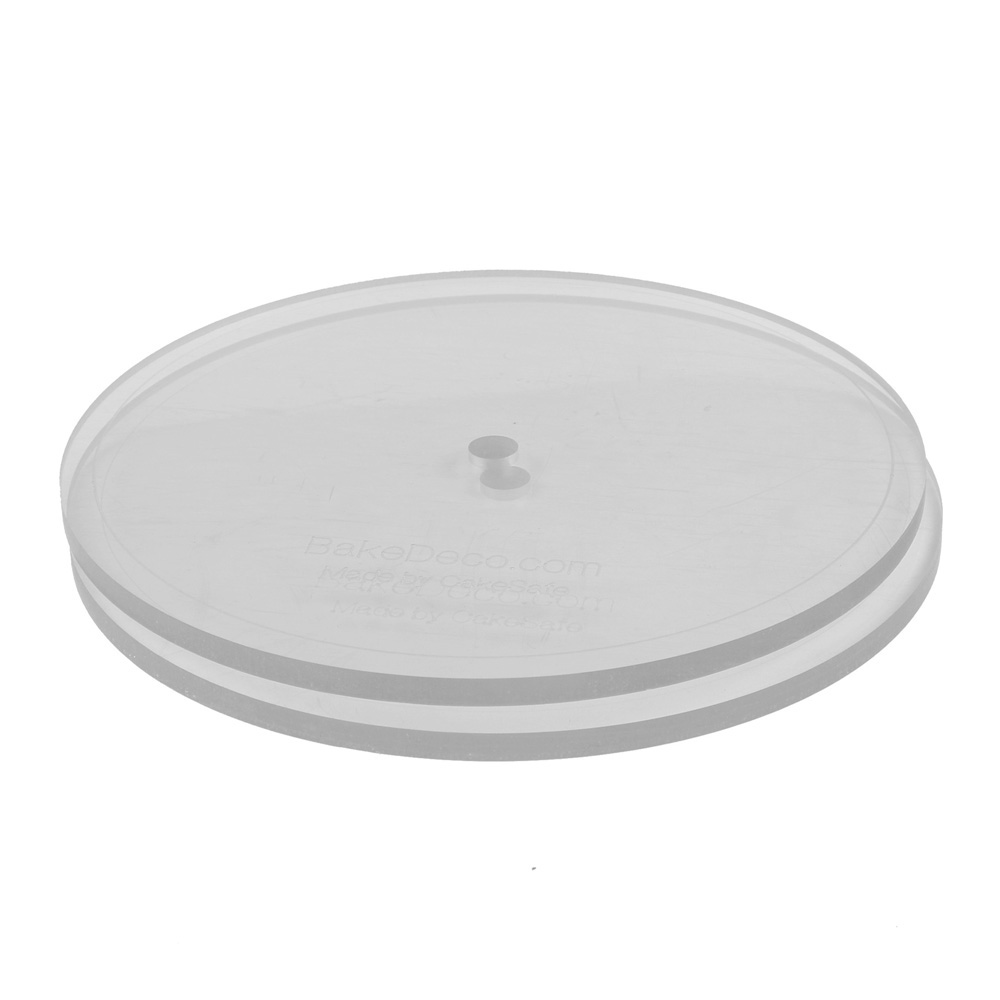 CakeSafe Set of 2 Round Acrylic Disks with Center Hole and 1/4 Inch Border, Total Diameter 8-1/4 Inch