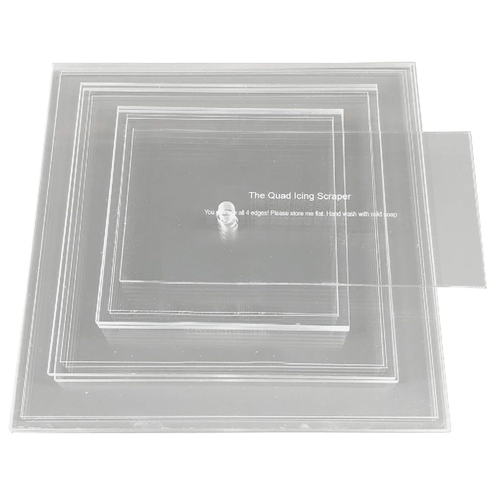 CakeSafe Square Acrylic Disc Basic Kit, .25" with Center Holes, 6", 8", 10" 