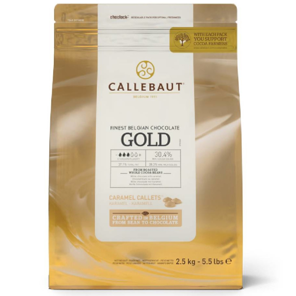 Callebaut 'GOLD' White Chocolate Caramel Callets, 5.5 Lbs.