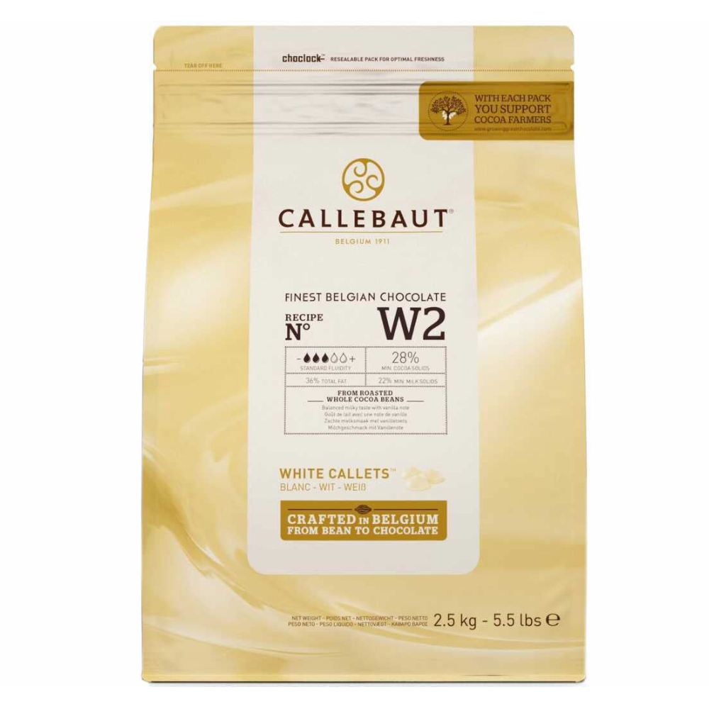 Callebaut White Chocolate Callets, 5.5 Lbs.