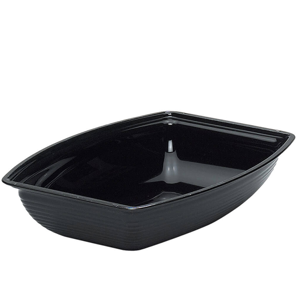 Cambro Camwear Black Rectangular Ribbed Bowl 14-1/4" x 19-3/8"