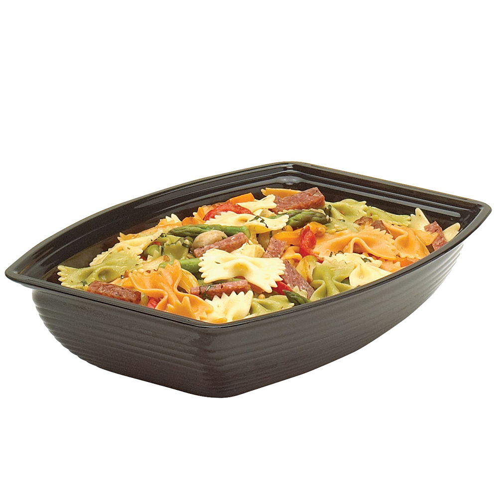 Cambro Camwear Rectangular Ribbed Black Bowl 10-3/4" X 14-9/16" 