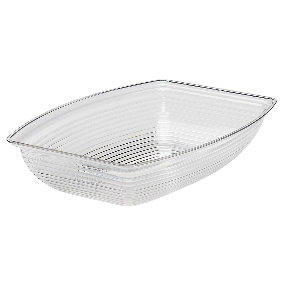 Cambro Camwear Rectangular Ribbed Clear Bowl 10-3/4" X 14-9/16"