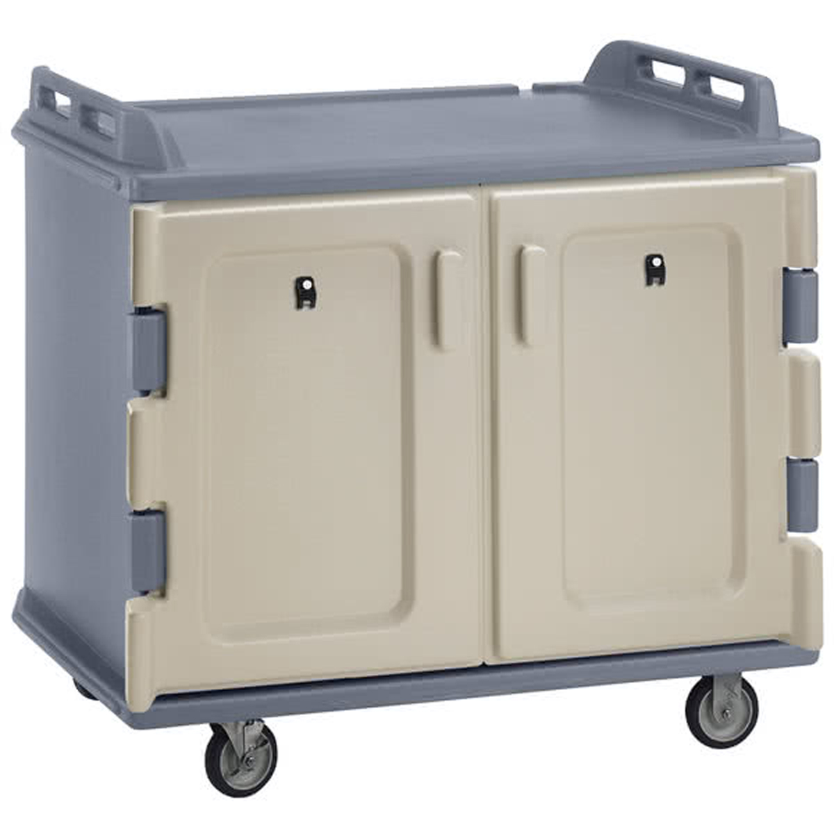 Cambro MDC1418S20191 Meal-Delivery Cart for Tray Service - 2 Compartments for 14'' x 18'' Trays - Low - Granite Gray