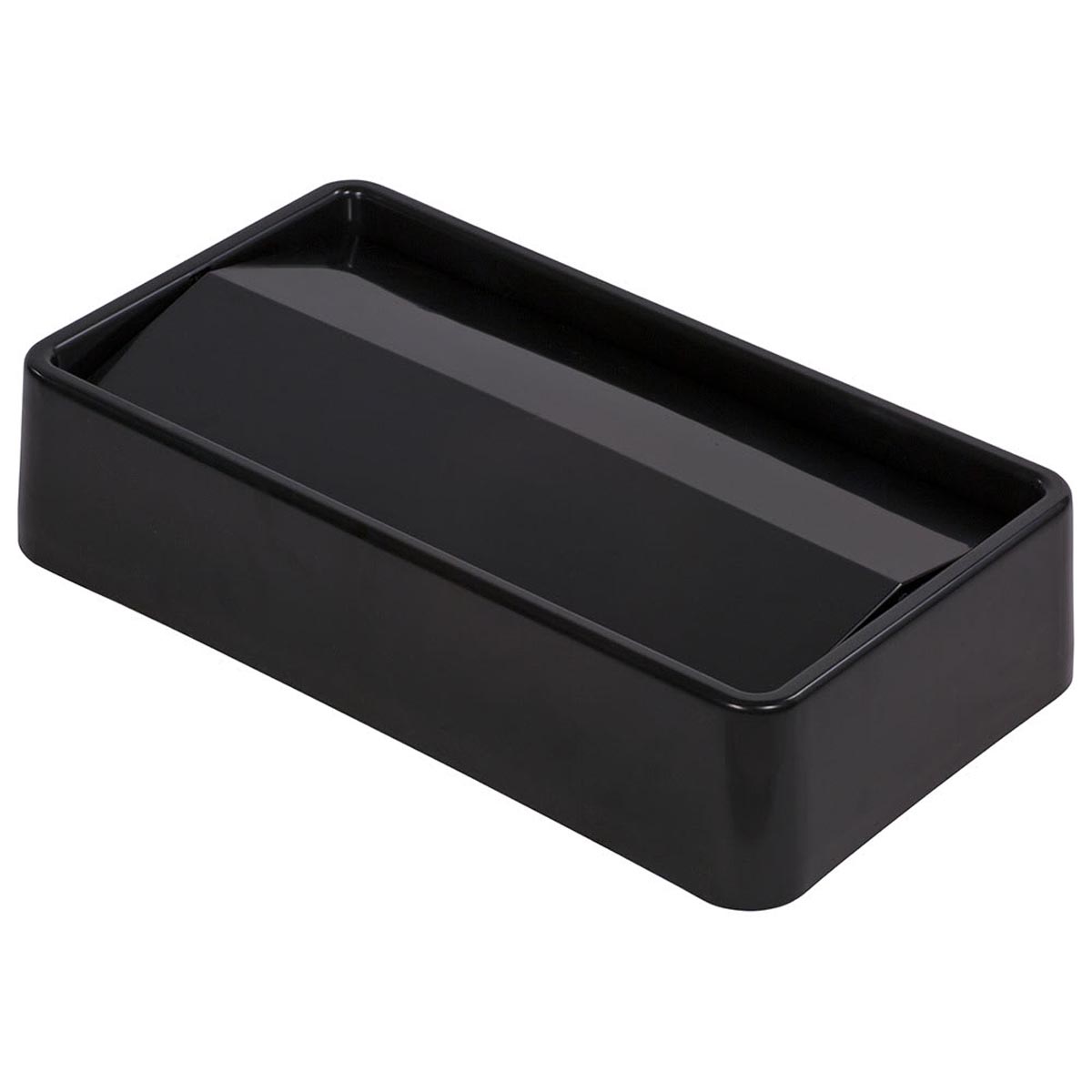 Carlisle 34202403 Rectangle Swing Top Trash Can Lid - Plastic, Black