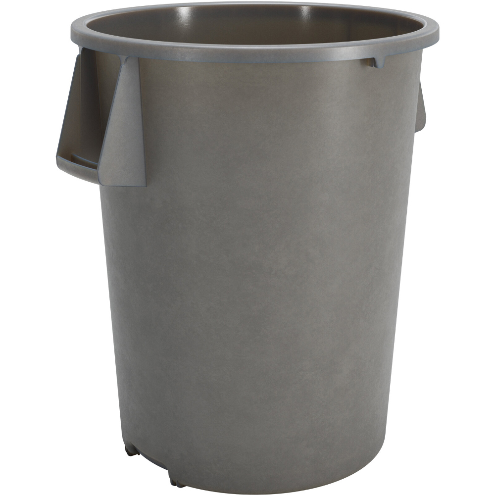 Carlisle Bronco Gray Round Waste Container, 55 Gallon