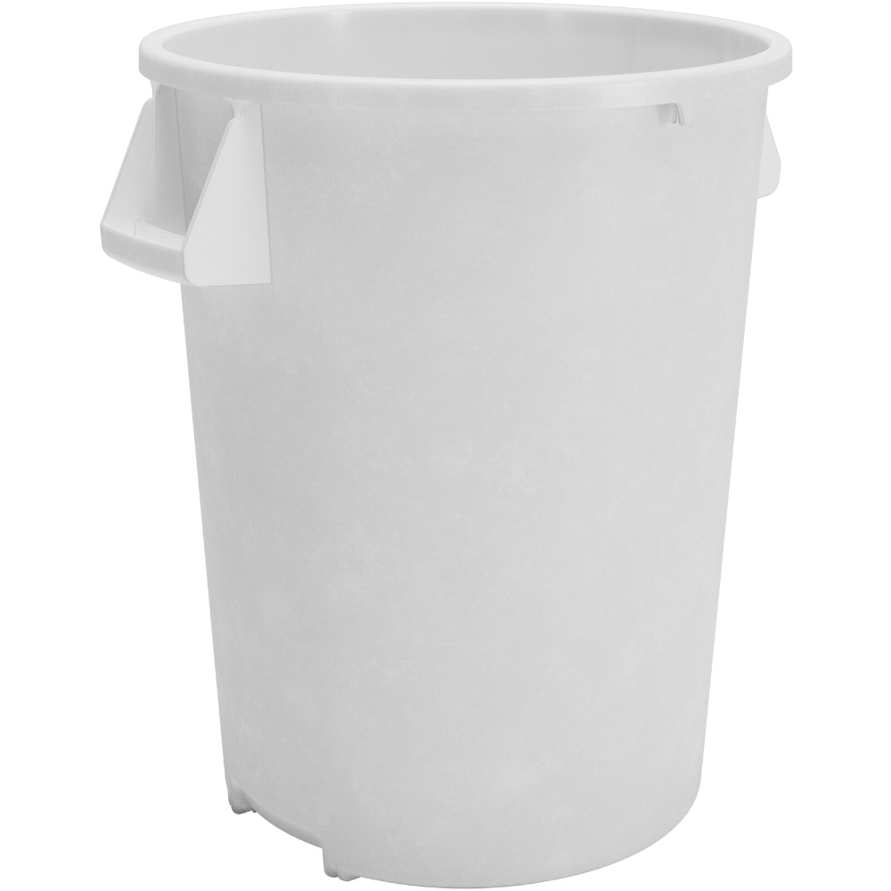 Carlisle Bronco White Round Waste Container, 32 Gallon