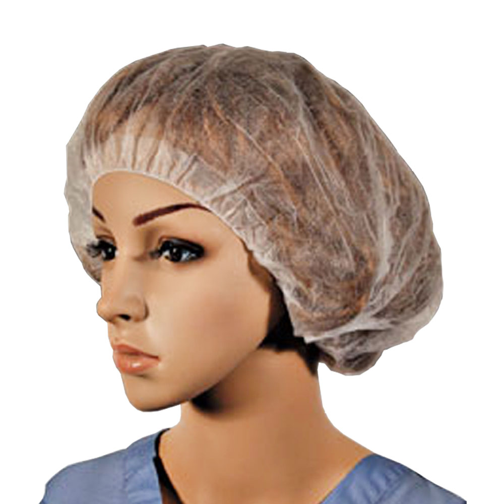 Cellucap BI4DI  21" Pleated White Hand-Tied Bouffant Caps - Box of 100