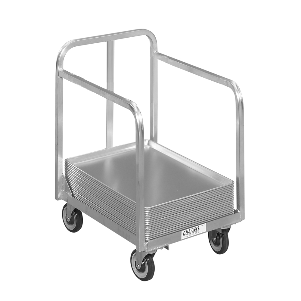 Channel Bun Pan Dolly Truck - Aluminum, 33 1/2" x 20 1/2" x 27 1/2"