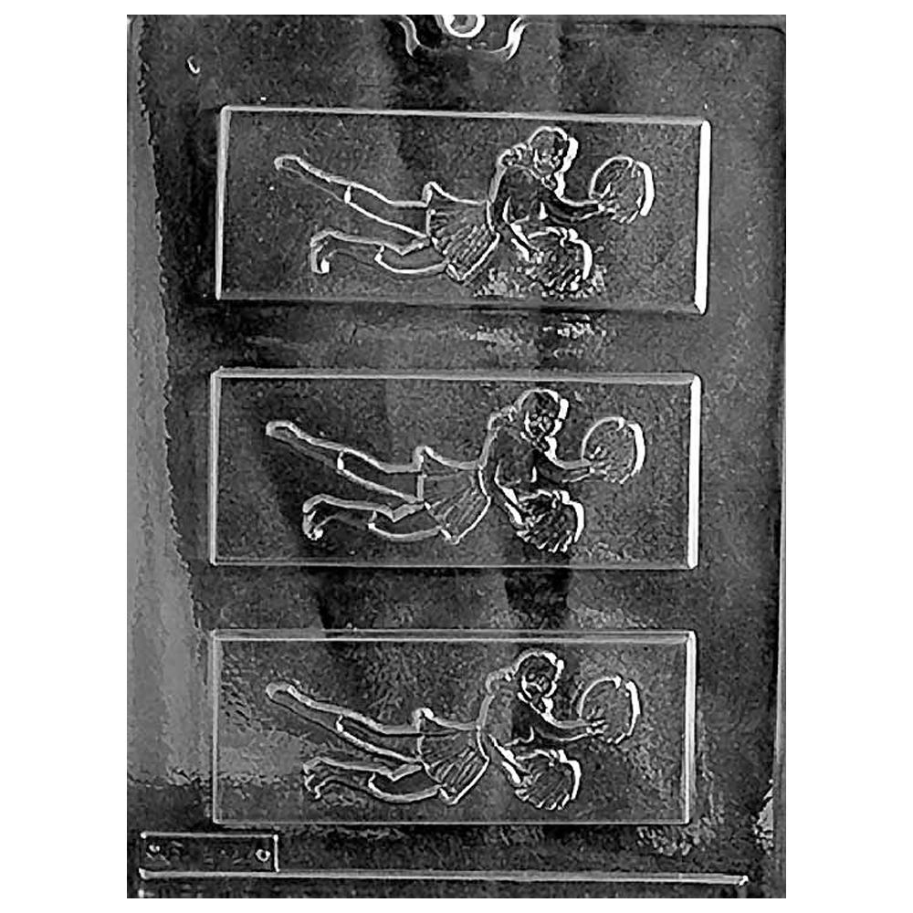 Plastic Chocolate Mold, Cheerleader Bar, 3 Cavities