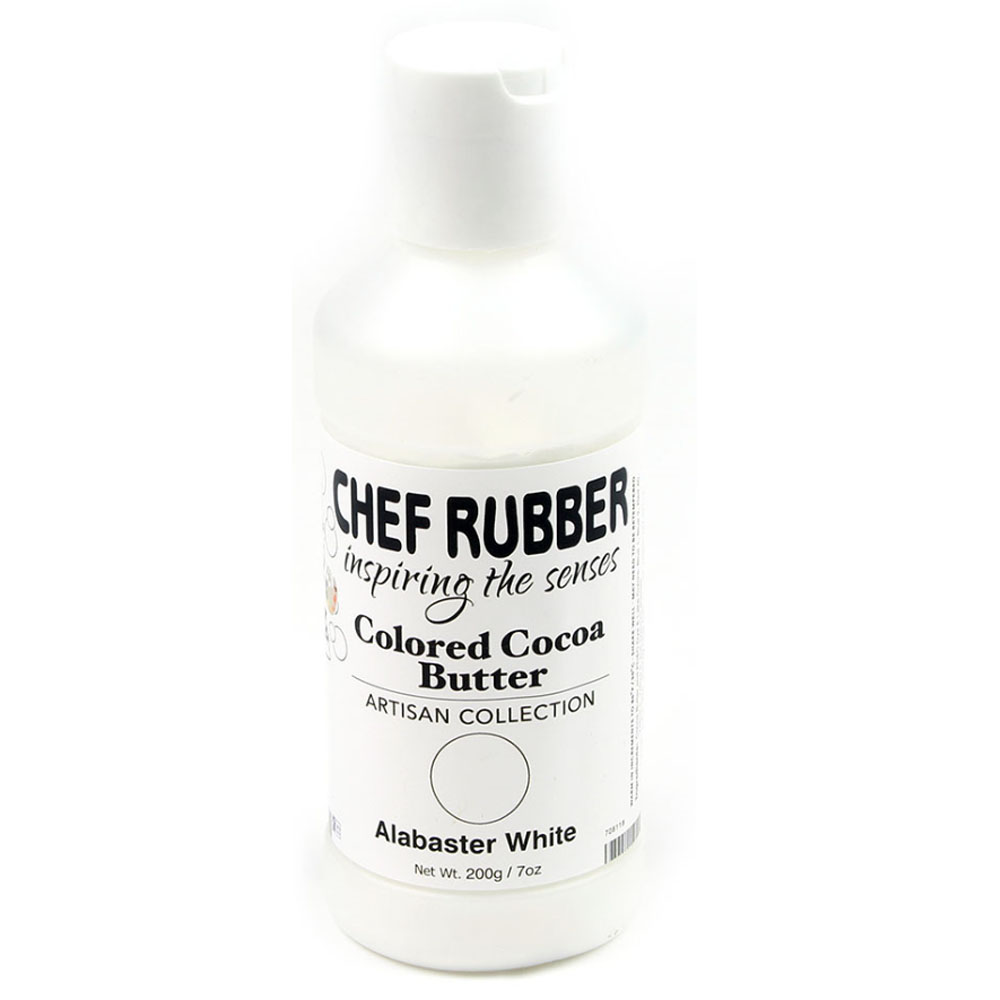 Chef Rubber Artisan Alabaster White Cocoa Butter, 200g/7 Oz 