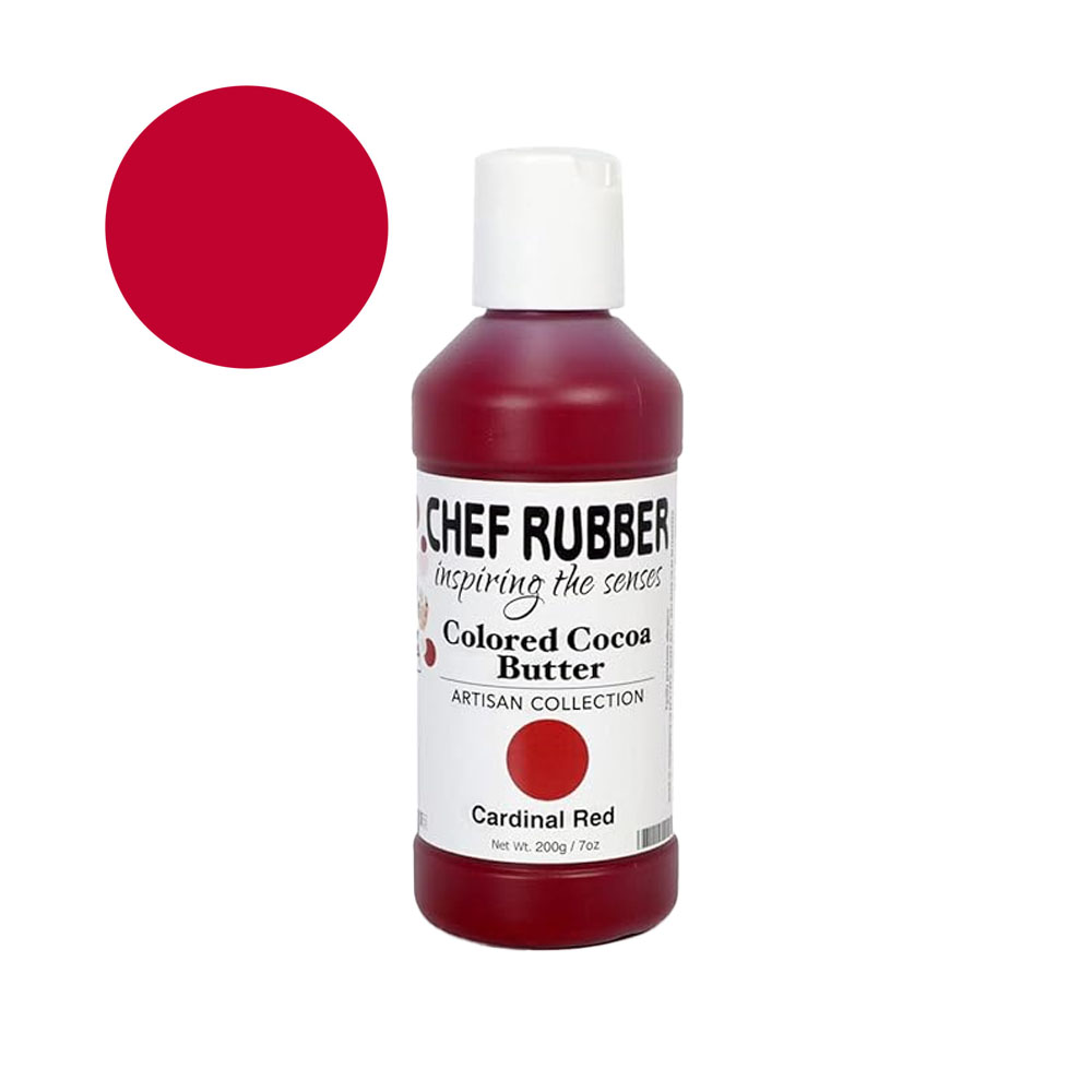 Chef Rubber Artisan Cardinal Red Cocoa Butter, 200g/7oz