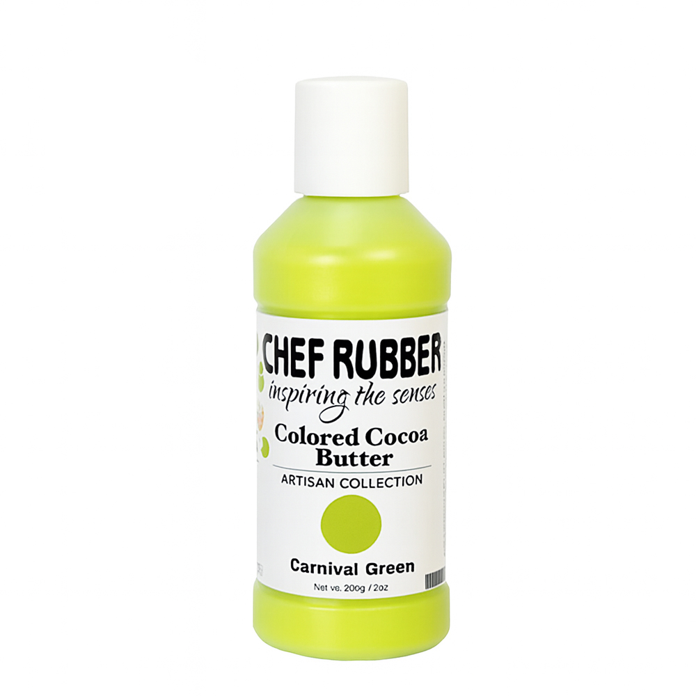 Chef Rubber Artisan Carnival Green Cocoa Butter, 7 oz.