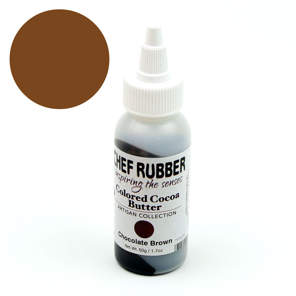 Chef Rubber Artisan Chocolate Brown Cocoa Butter, 50g/1.7 Oz 