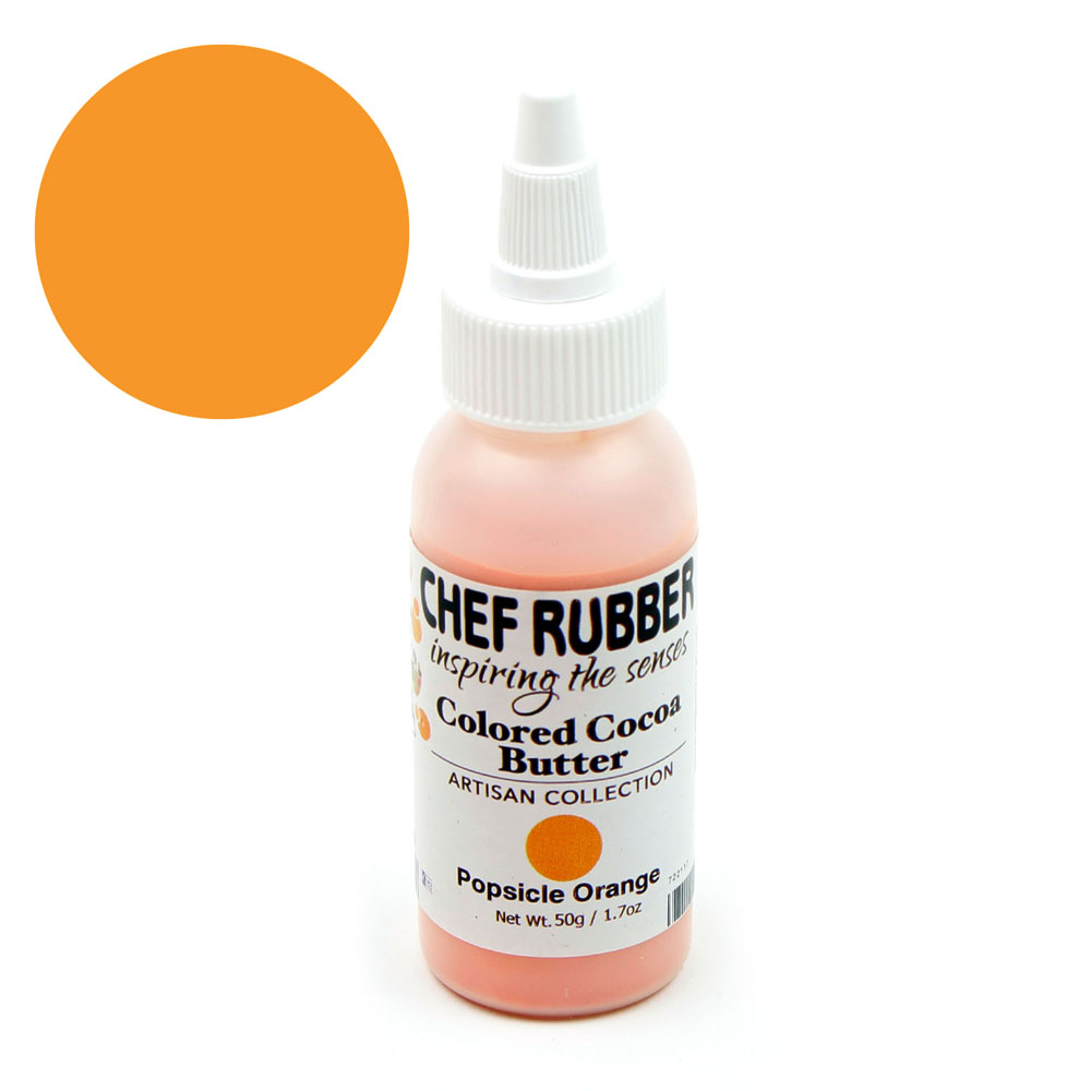 Chef Rubber Artisan Popsicle Orange Cocoa Butter, 50g/1.7 Oz 