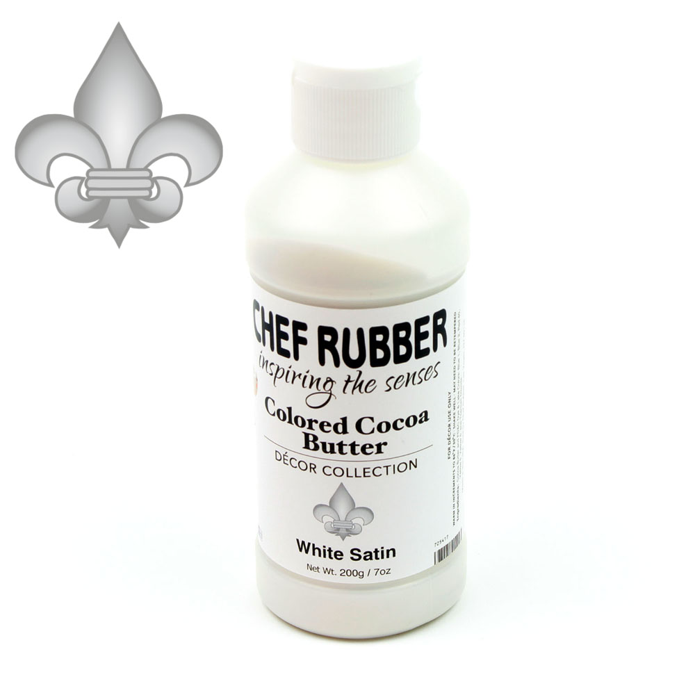 Chef Rubber Decor White Satin Cocoa Butter, 200g/7 Oz 