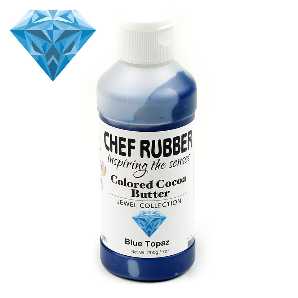 Chef Rubber Jewel Blue Topaz Cocoa Butter, 200g/7 Oz 